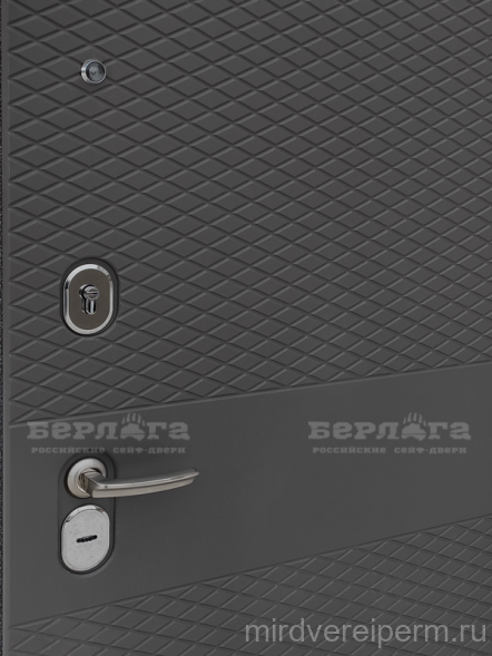 СЕЙФ-ДВЕРЬ ТРИНИТИ (АС) РАШМИ ЭМАЛИТ АРКТИК / МДФ СУЛТАН ЭКО СОФТ ГРАФИТ