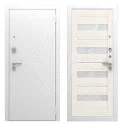 Alexdoors 3K PRO Милана Белая лиственница, Лакобель белый