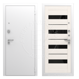 Alexdoors 3K PRO Милана Белая лиственница, Лакобель белый