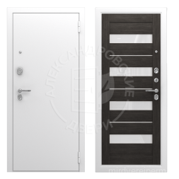 Alexdoors 3K PRO Милана Белая лиственница, Лакобель белый