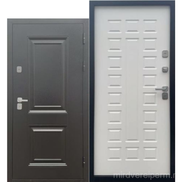 ТЕРМО 120 Букле темно-серый/МДФ Белый