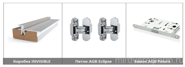 Скрытые двери под покраску Zr1 INVISIBLE, глухая, под покраску