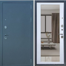 Дверь стальная Бронекс YoDoors-5 Букле графит-Velluto Bianco Зеркало