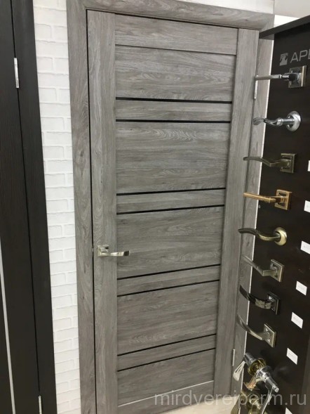 PALERMO 19 Дуб Дымчатый, Жемчужный (чёрное стекло)