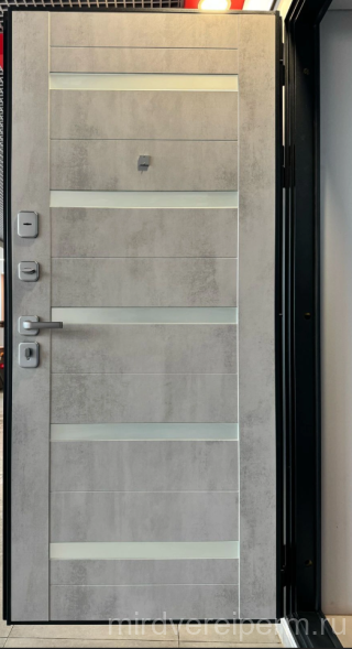 СТРАЖ 3K ЛЮКС 04 (Закрытый утеплённый короб) Графит/Бетон серый