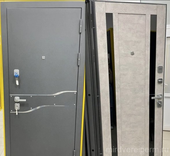 Luxor 2мм  Муар Антрацит Микс Темный/ Бетон Серый Царга (стекло Лакобель)